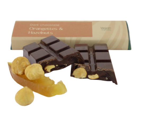 TABLET 50 G DARK ORANGETTE HAZELNUT (V)